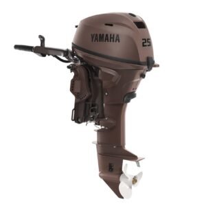 Buy Yamaha 25hp Brown Outboard | Tiller, Electric & Manual Start, 15″ Shaft | Matte Brown | F25SWHC3